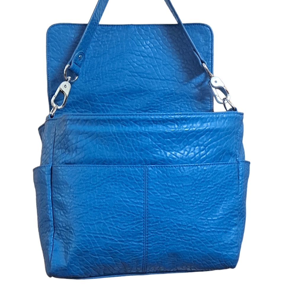 Jewell By 31 Blue Handbag Purse Satchel Women's  Faux Leather 12x10" Colorful - Picture 3 of 13